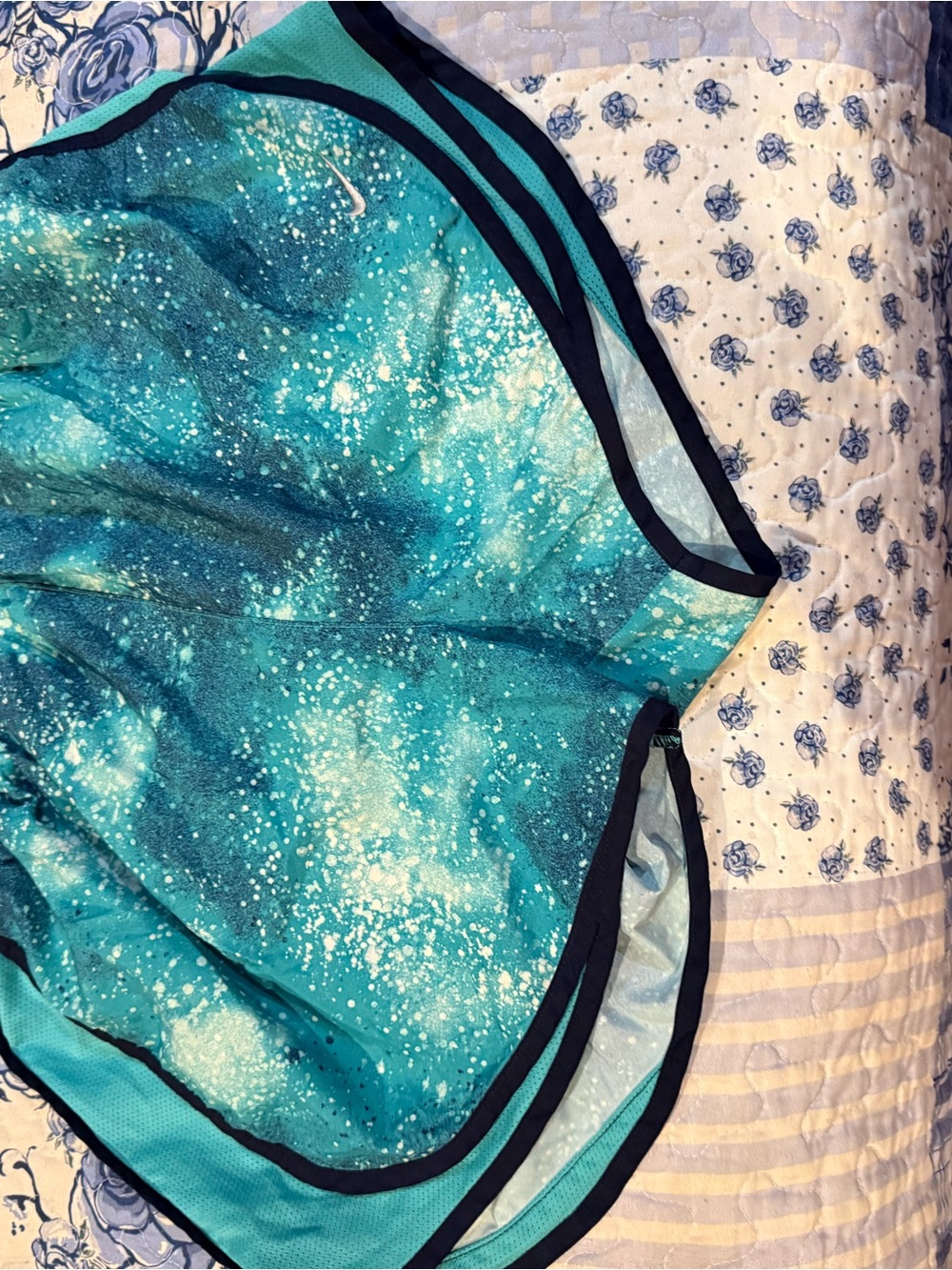 Nike Teal Galaxy-Print Women's Athletic Shorts